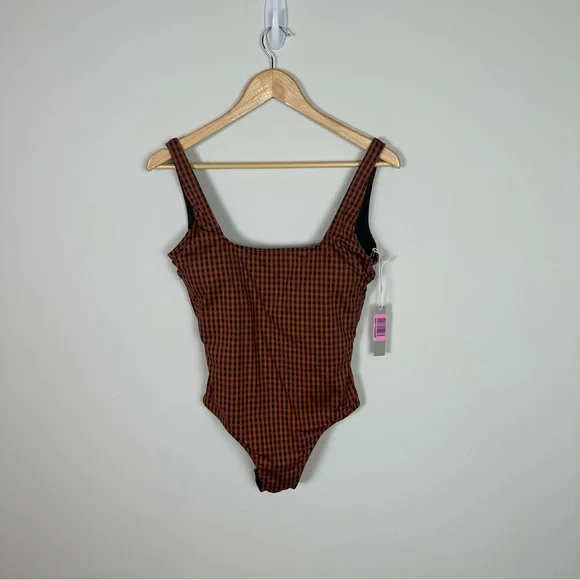 Everlane Nyle Gingham One Piece Swim Suit - Picture 2 of 11